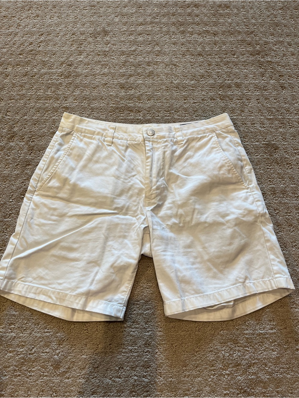 Bonobos Men's Off White Flat Front Cotton Shorts